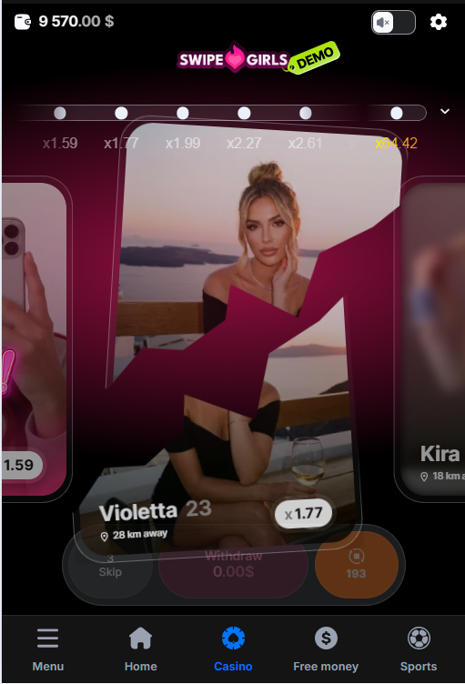 Pantalla de Reject de Swipe Girls terminando una ronda