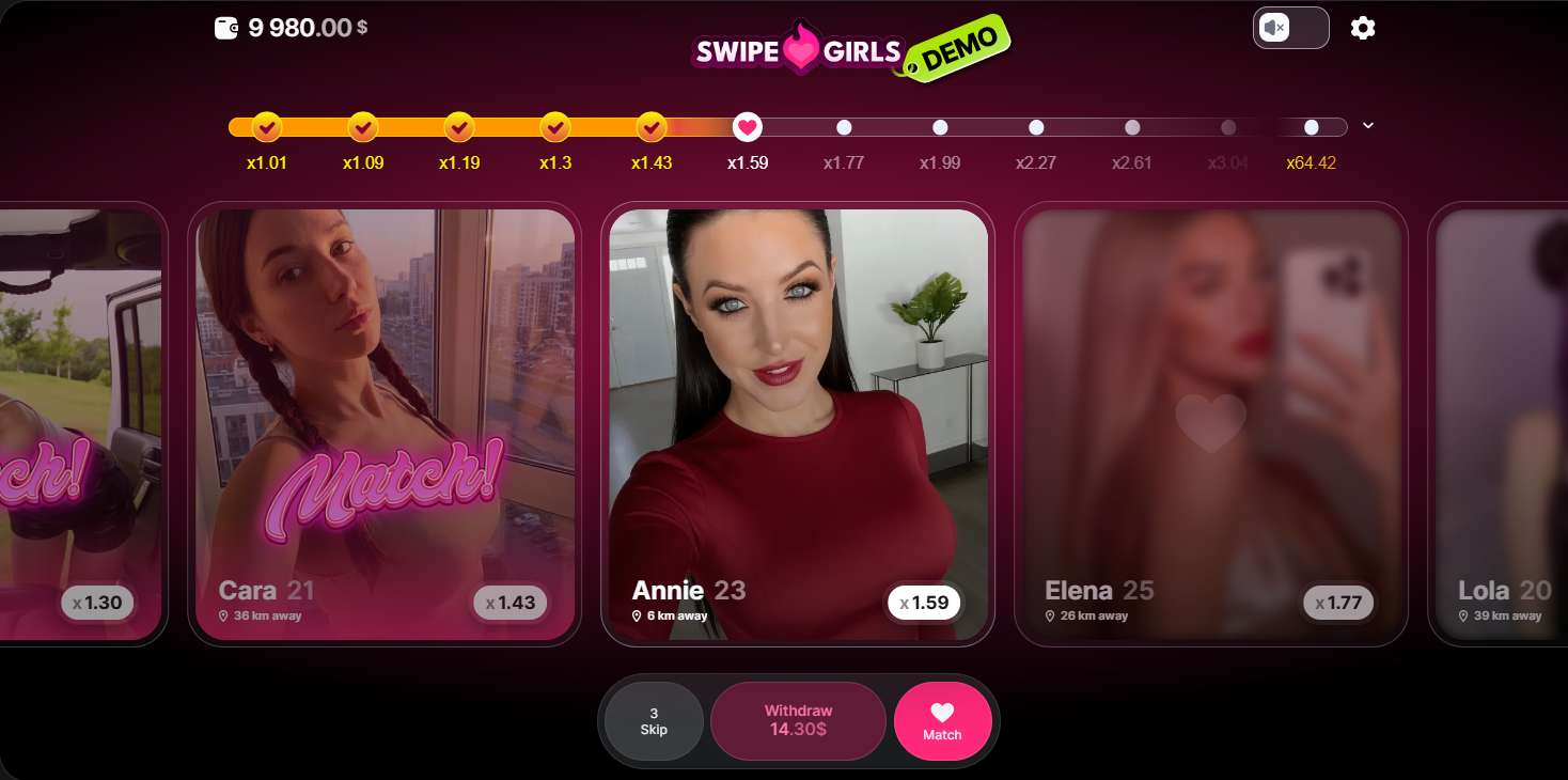 Jugabilidad de Swipe Girls
